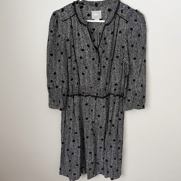 Anthropologie Dresses & Skirts - Maeve Chevron Polka Dot Print Dress